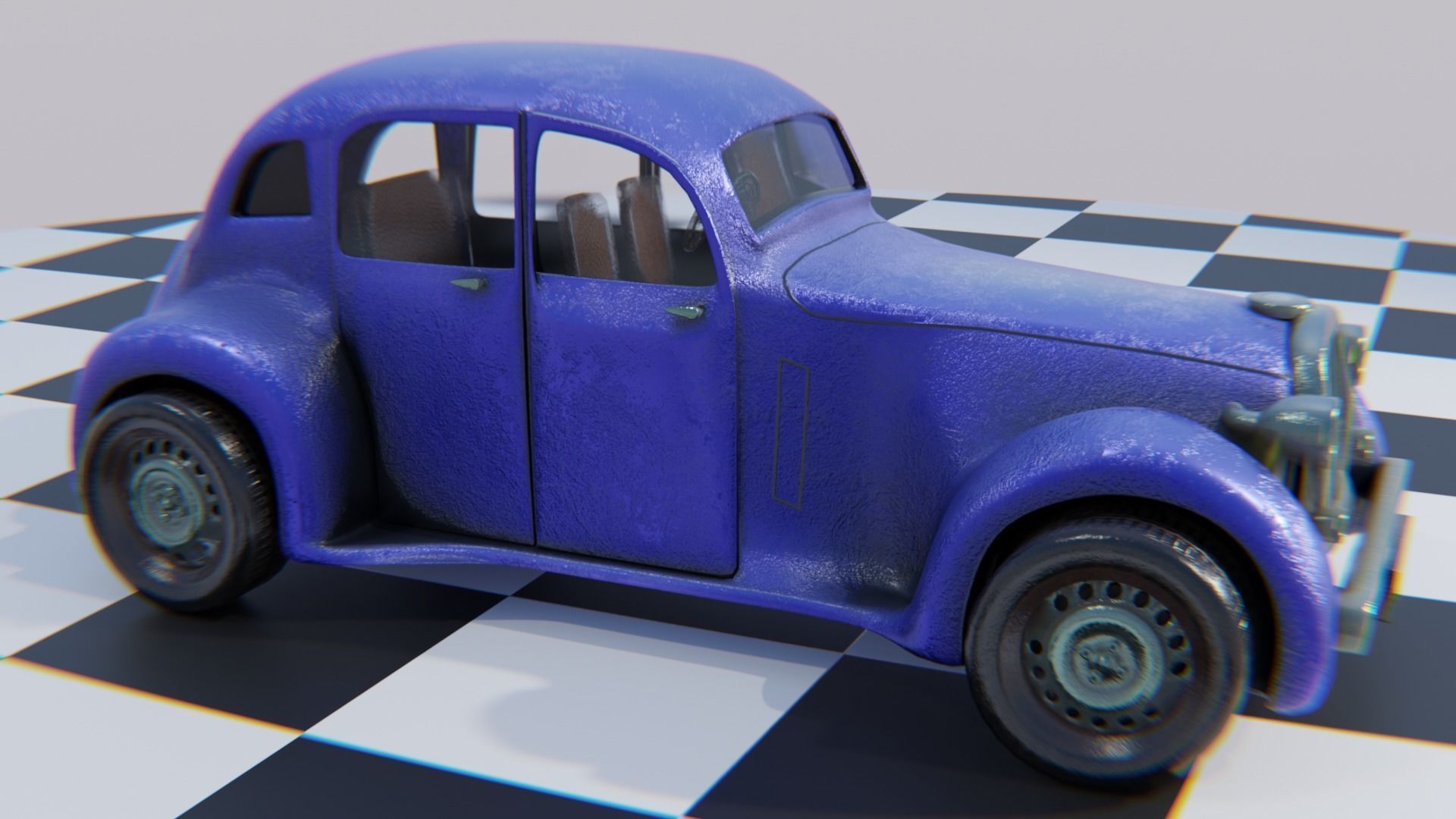 Vintage Car Pack - Old Car Model Low-poly 3D model_12