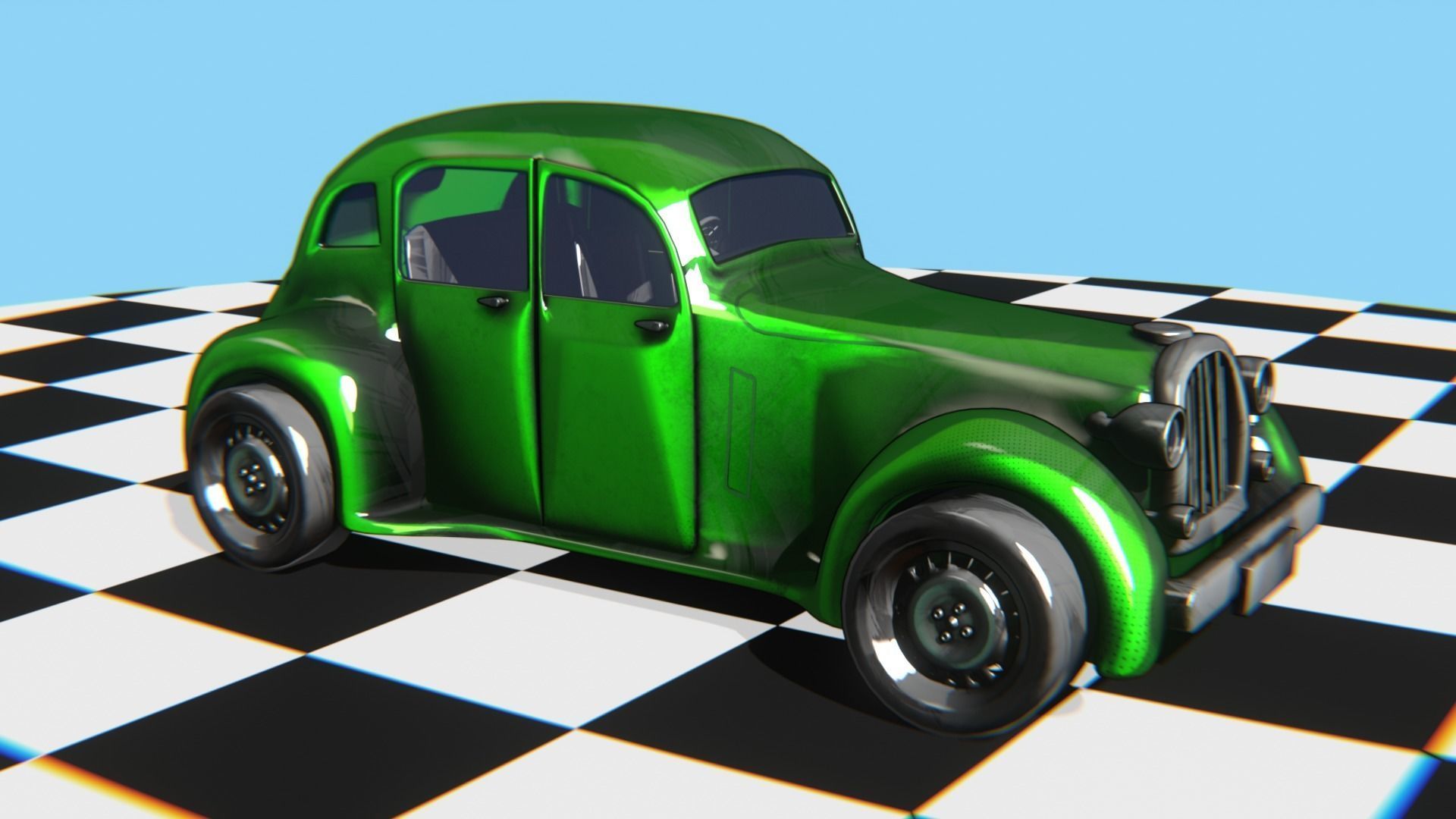 Vintage Car Pack - Old Car Model Low-poly 3D model_46