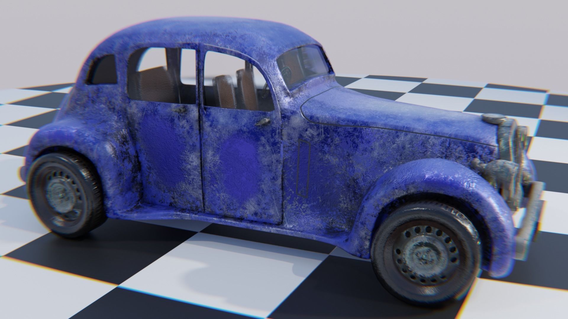 Vintage Car Pack - Old Car Model Low-poly 3D model_10