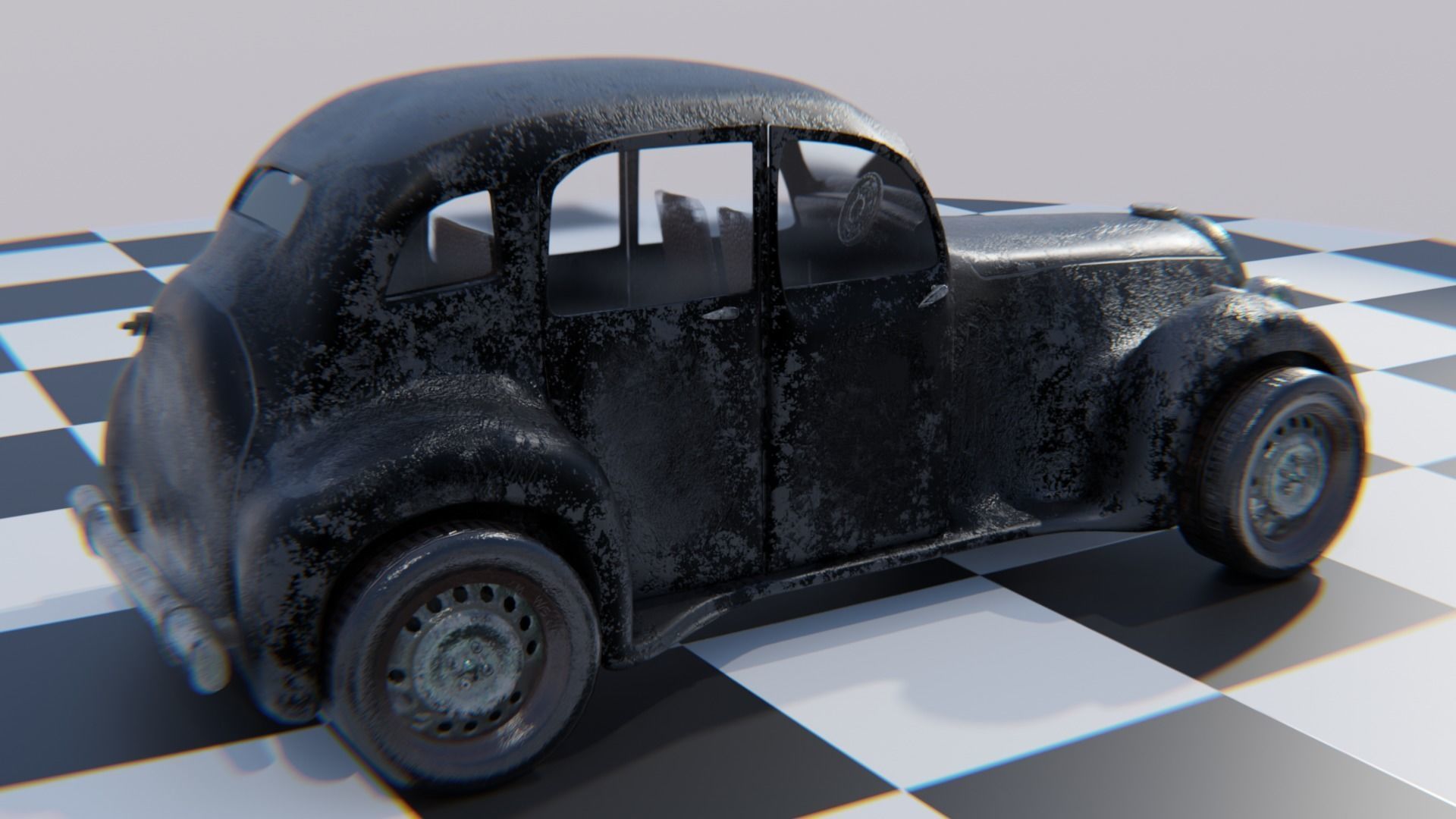 Vintage Car Pack - Old Car Model Low-poly 3D model_5