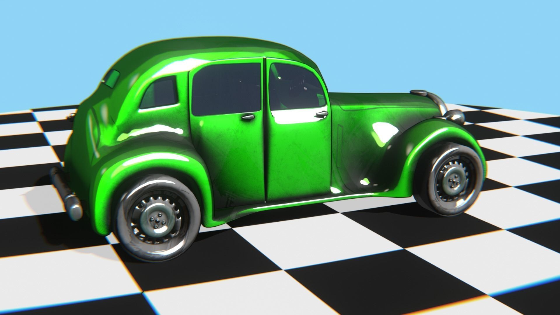 Vintage Car Pack - Old Car Model Low-poly 3D model_45