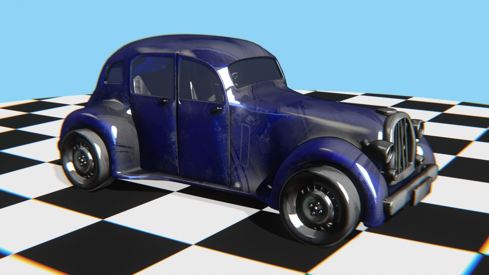 Vintage Car Pack - Old Car Model Low-poly 3D model_36