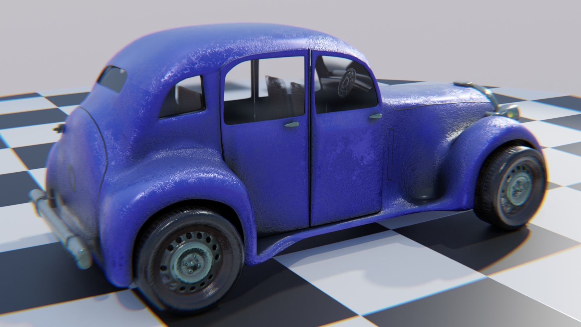 Vintage Car Pack - Old Car Model Low-poly 3D model_11