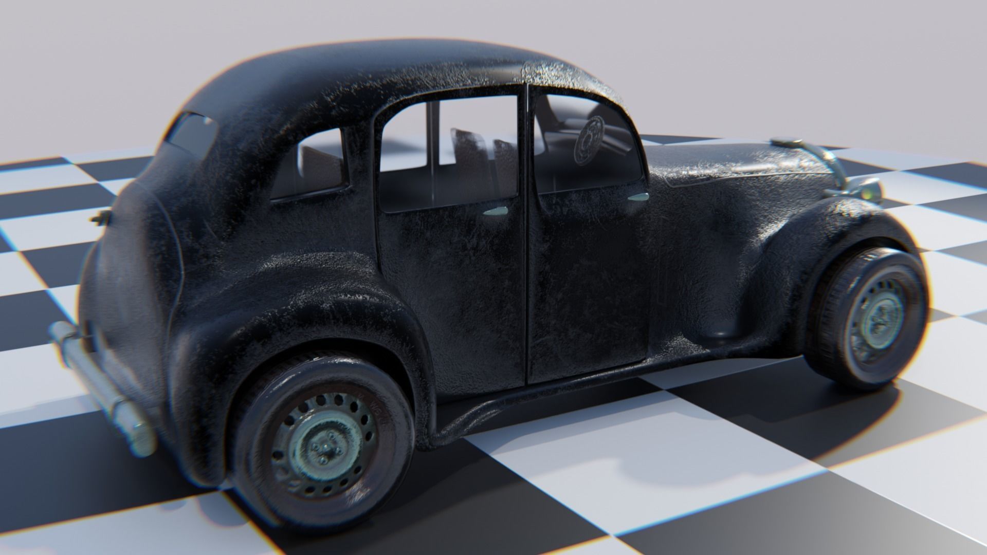 Vintage Car Pack - Old Car Model Low-poly 3D model_7