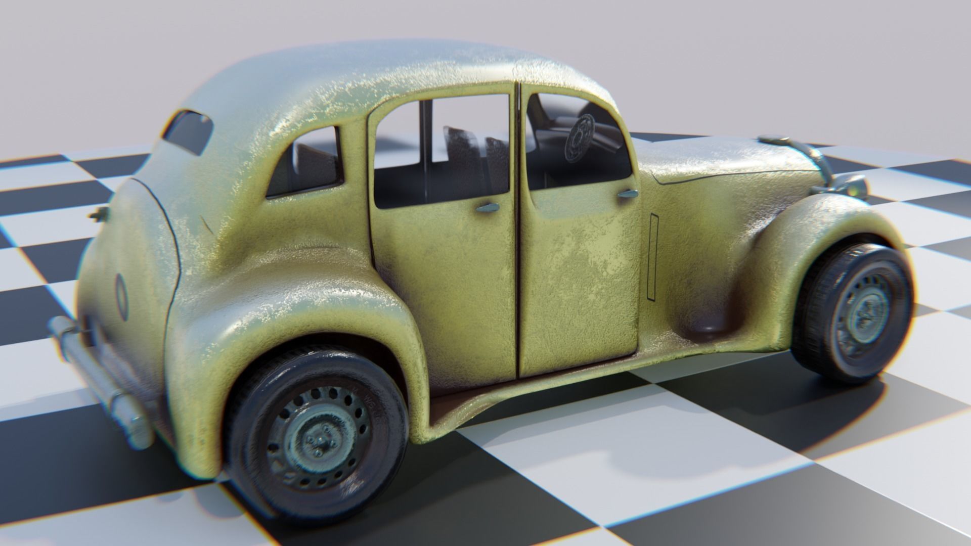 Vintage Car Pack - Old Car Model Low-poly 3D model_15