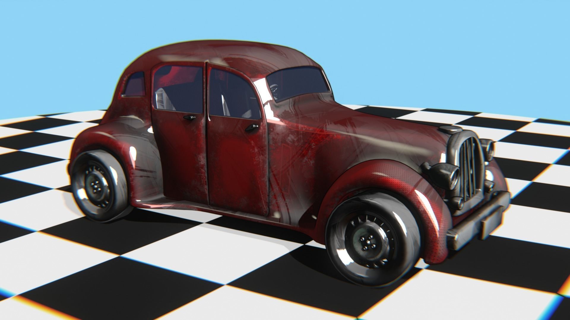 Vintage Car Pack - Old Car Model Low-poly 3D model_48