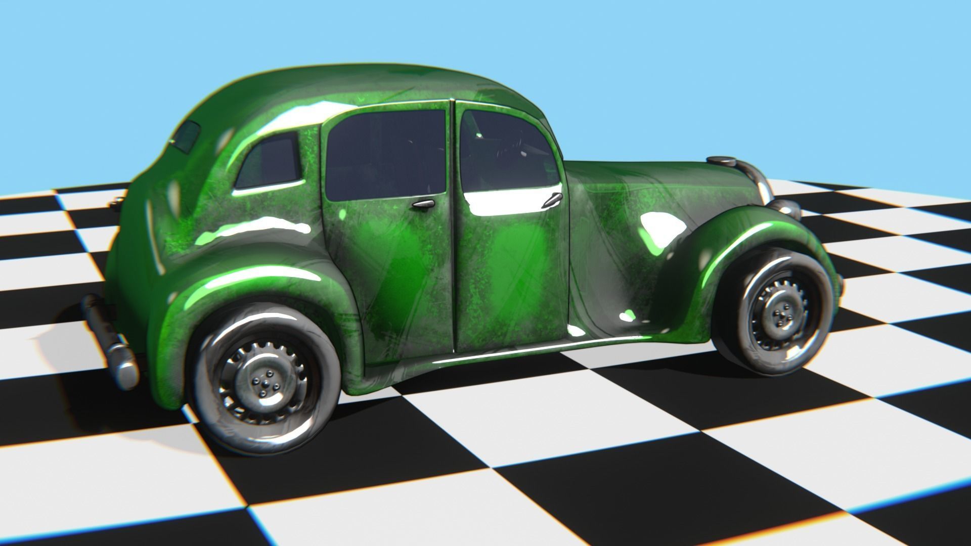 Vintage Car Pack - Old Car Model Low-poly 3D model_43