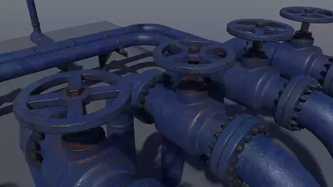 Modular Pipe Set Free low-poly 3D model