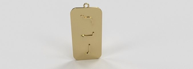 Cartouche Pendant Egyptian Style Necklace 3D print model