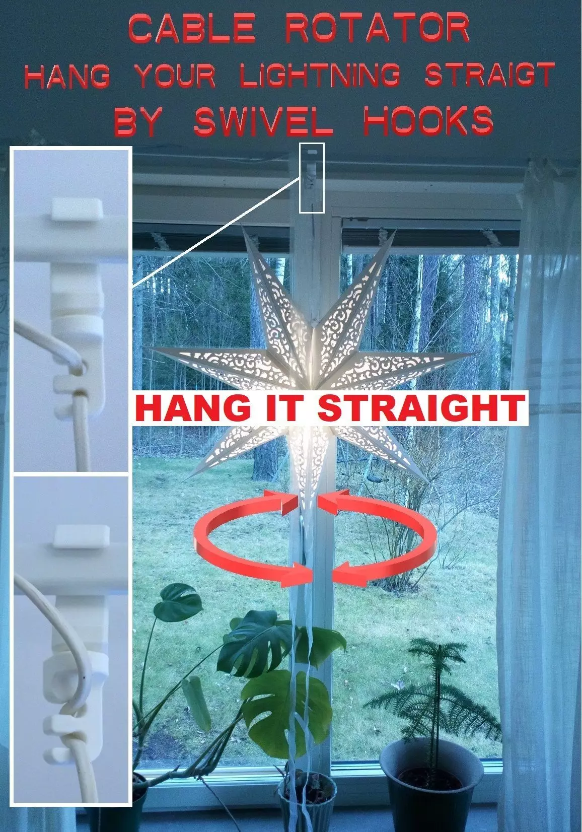 CABLE ROTATOR  ANGLER by swiveling hook 3D print model_0