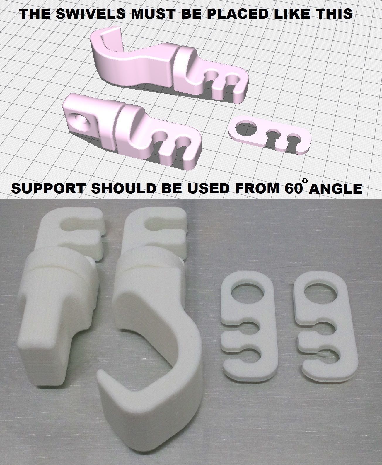 CABLE ROTATOR  ANGLER by swiveling hook 3D print model_2