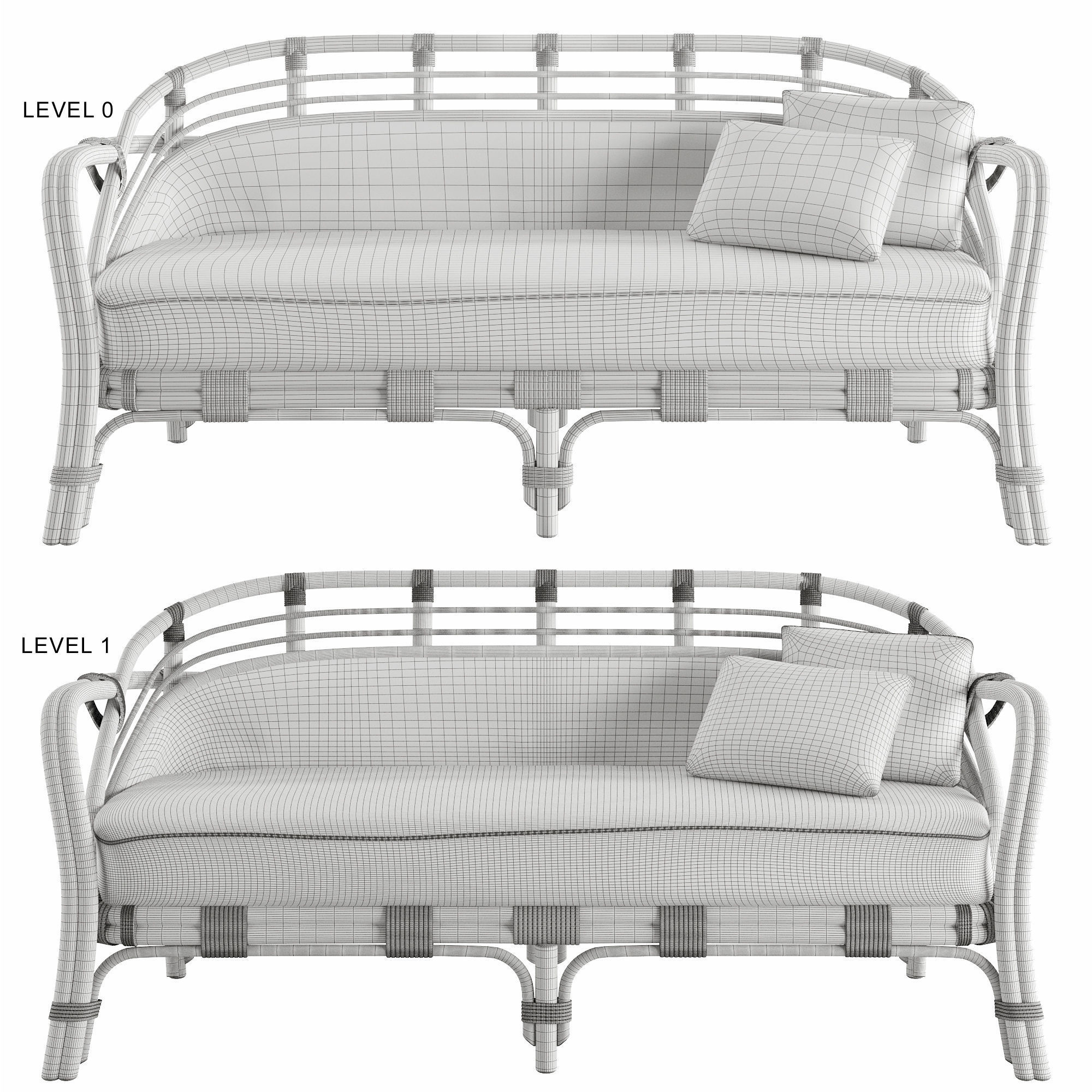 Jardin Sofa Low-poly 3D model_8