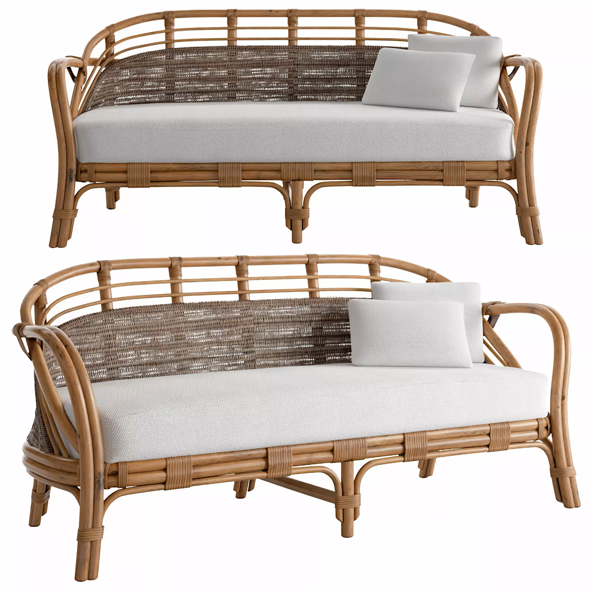 Jardin Sofa Low-poly 3D model_0