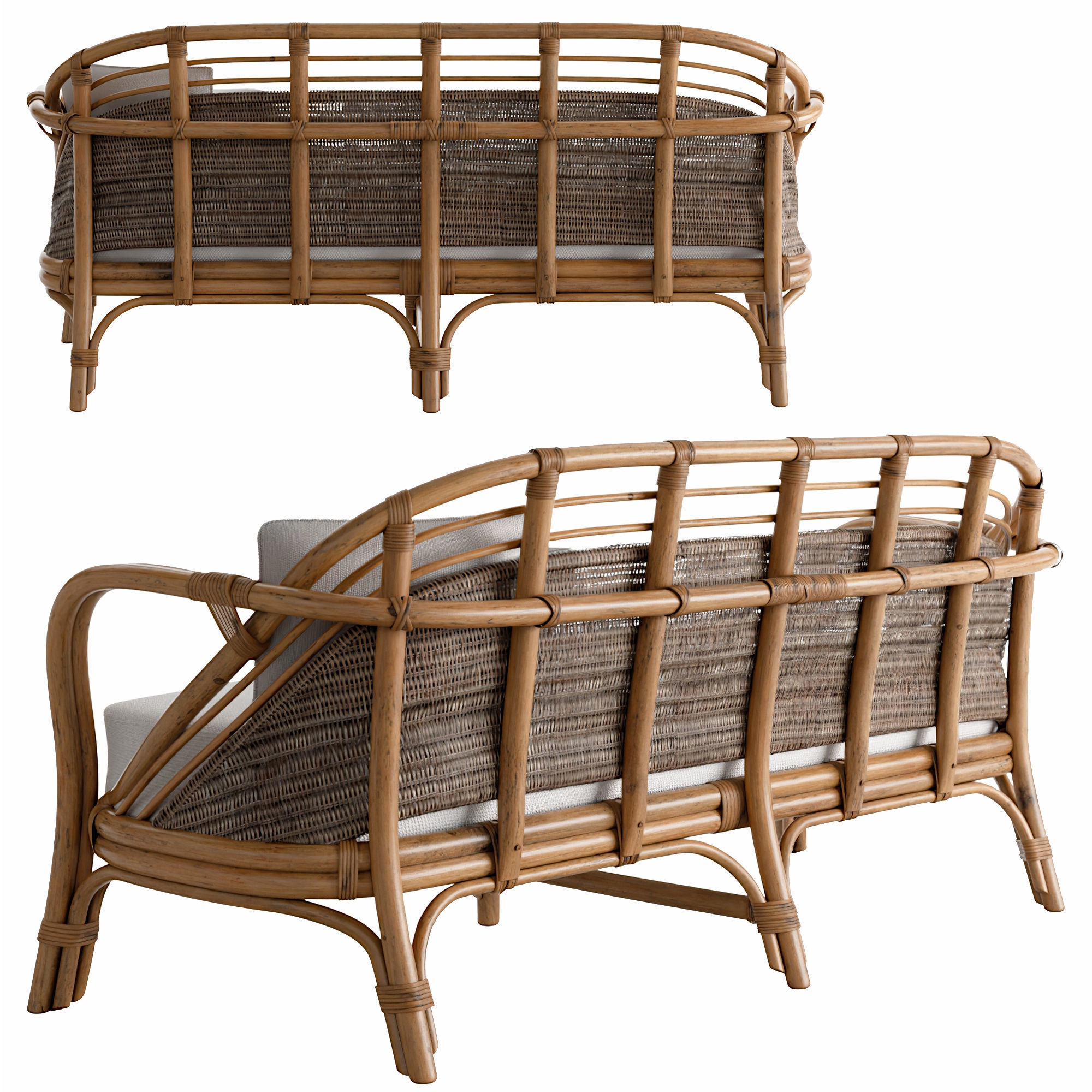 Jardin Sofa Low-poly 3D model_5