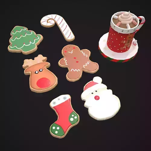 Christmas Cookies and Hot Chocolate  3D Model Collection