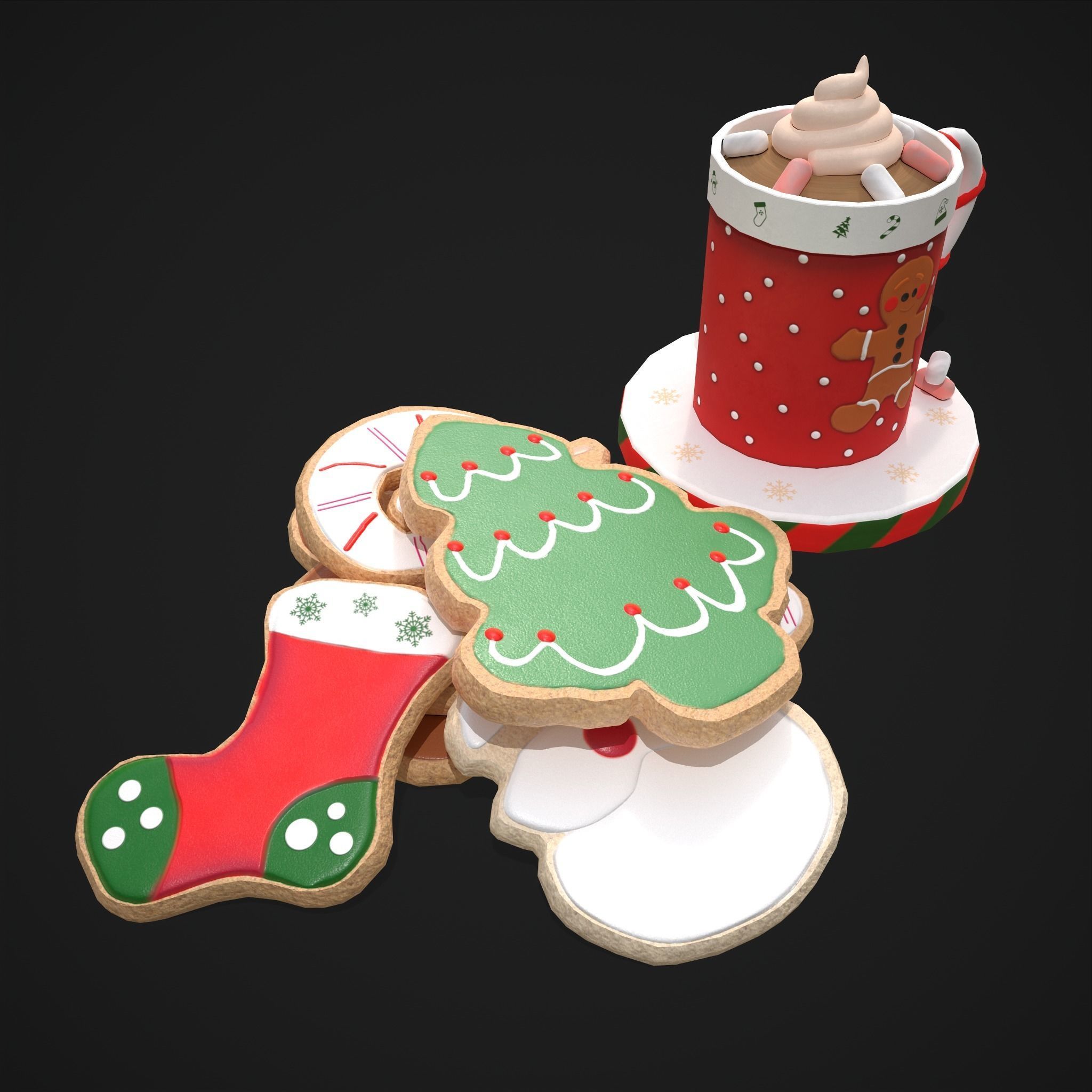 Christmas Cookies and Hot Chocolate  3D Model Collection_15