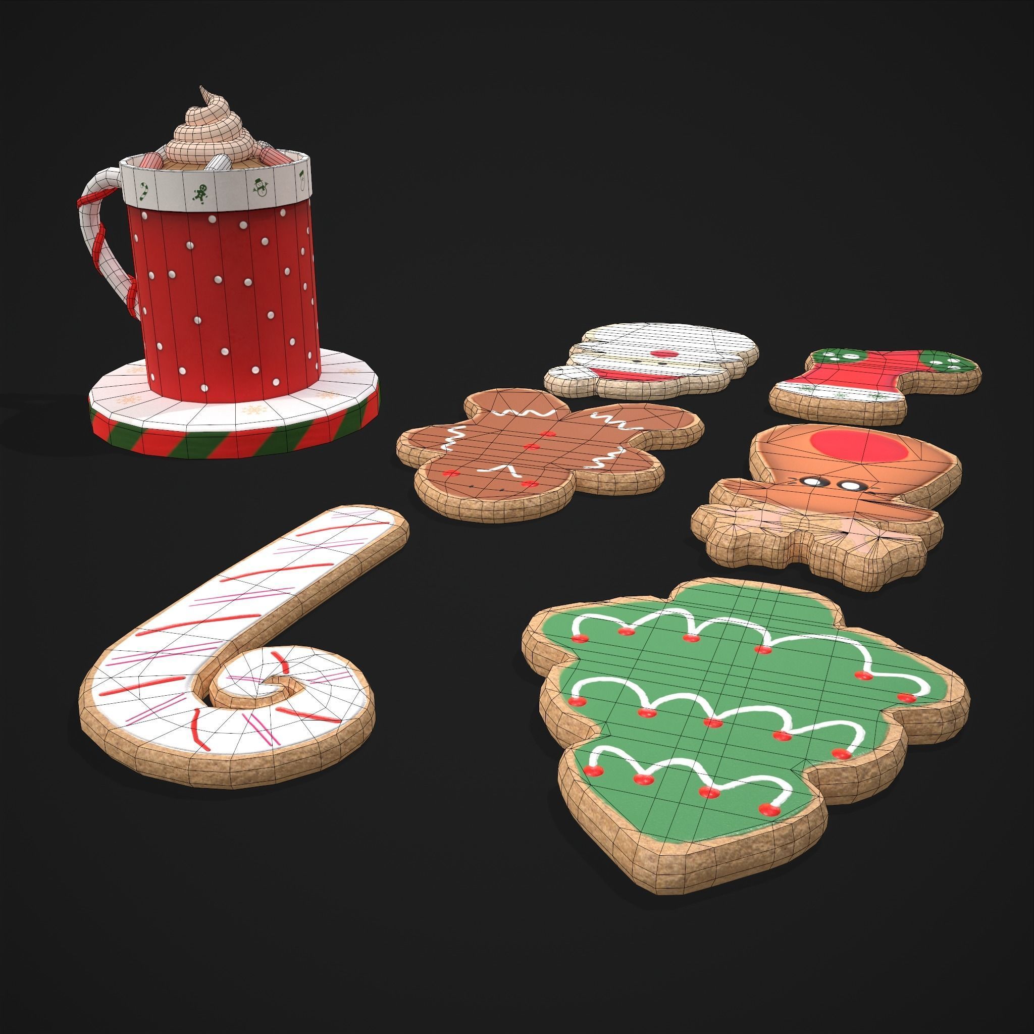 Christmas Cookies and Hot Chocolate  3D Model Collection_9