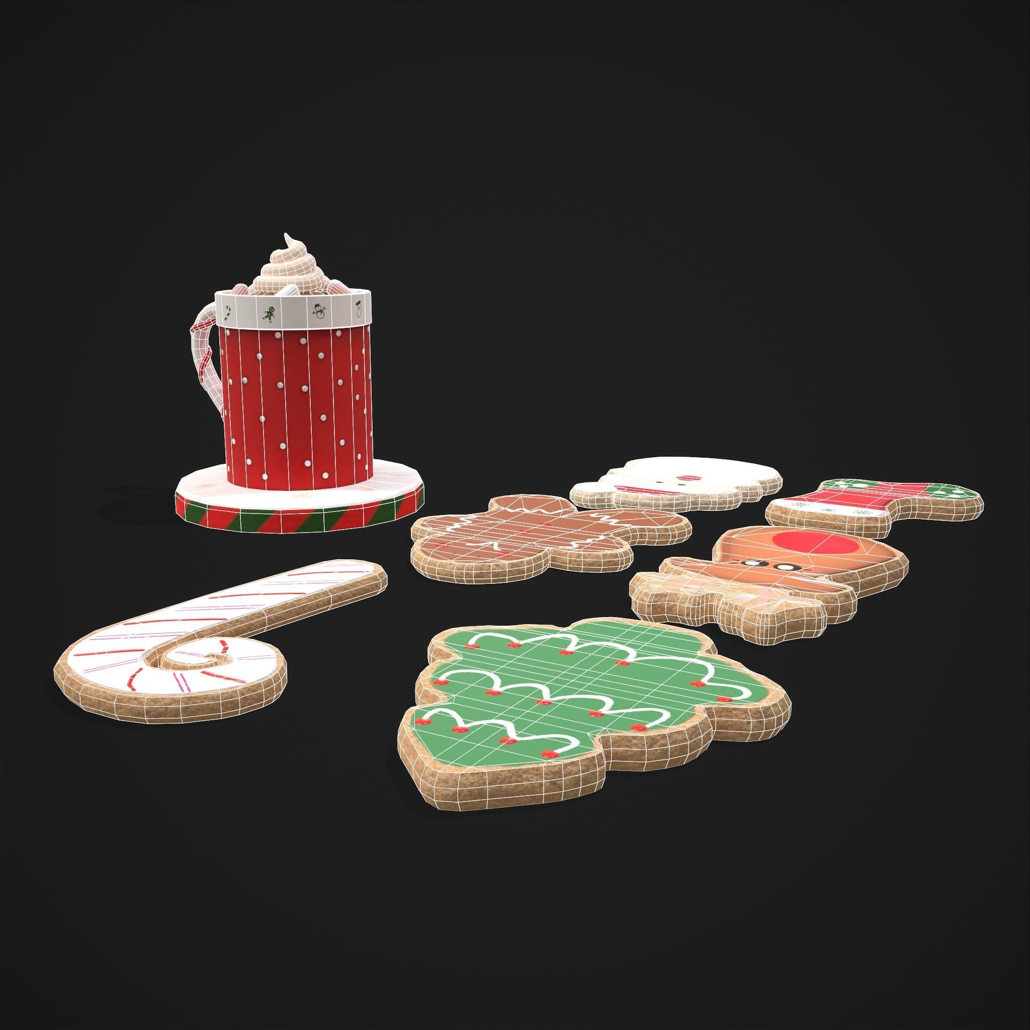 Christmas Cookies and Hot Chocolate  3D Model Collection_14