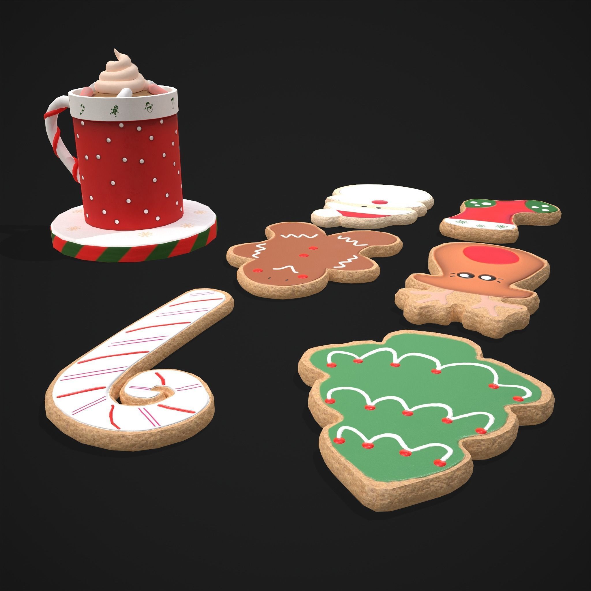 Christmas Cookies and Hot Chocolate  3D Model Collection_8