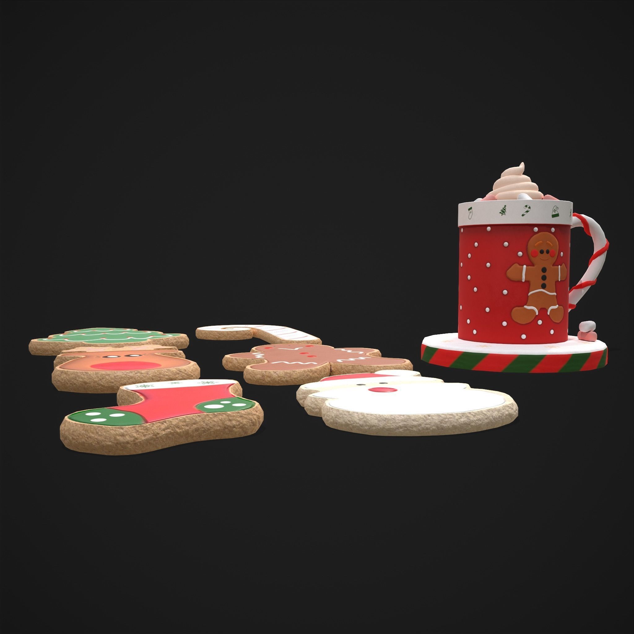 Christmas Cookies and Hot Chocolate  3D Model Collection_12