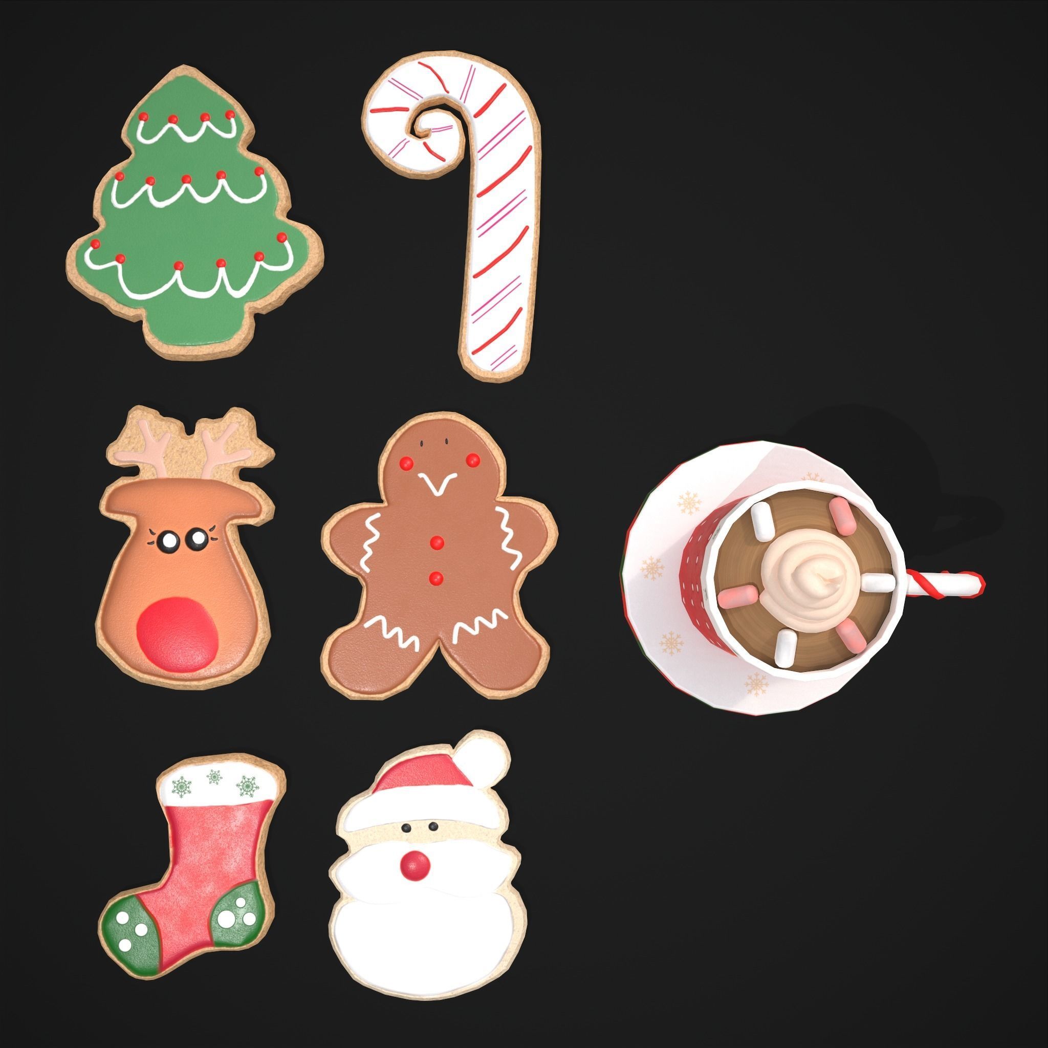 Christmas Cookies and Hot Chocolate  3D Model Collection_10