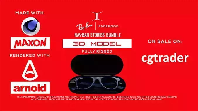 Ray-Ban Stories Smart Glasses 3D Model Bundle - Glasses and Case