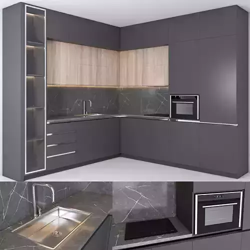 minimal black kitchen