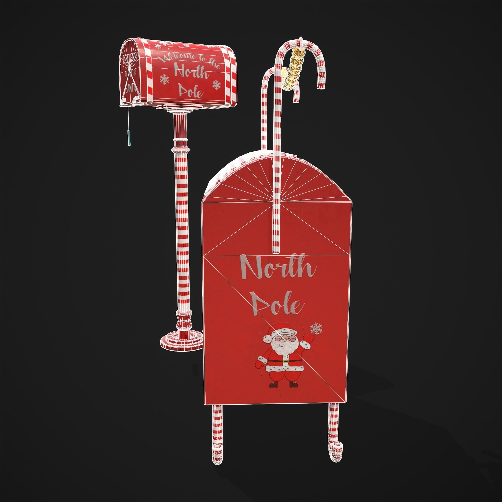 Christmas Santas Mail Boxes  3D Model Collection_20