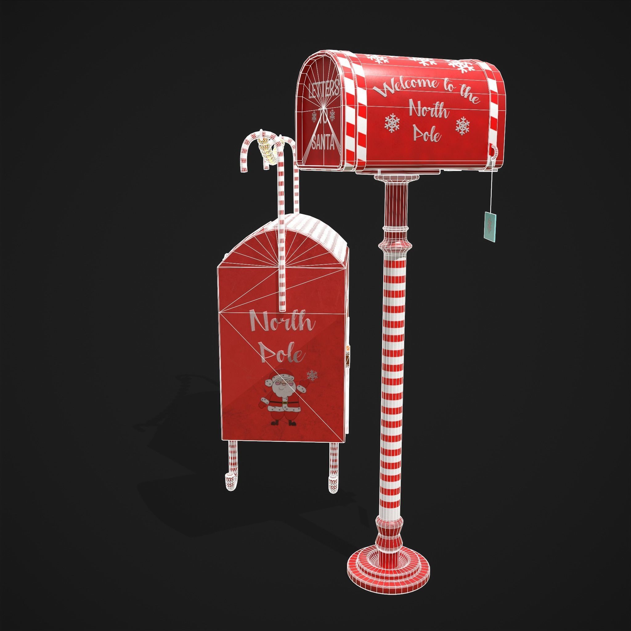 Christmas Santas Mail Boxes  3D Model Collection_22