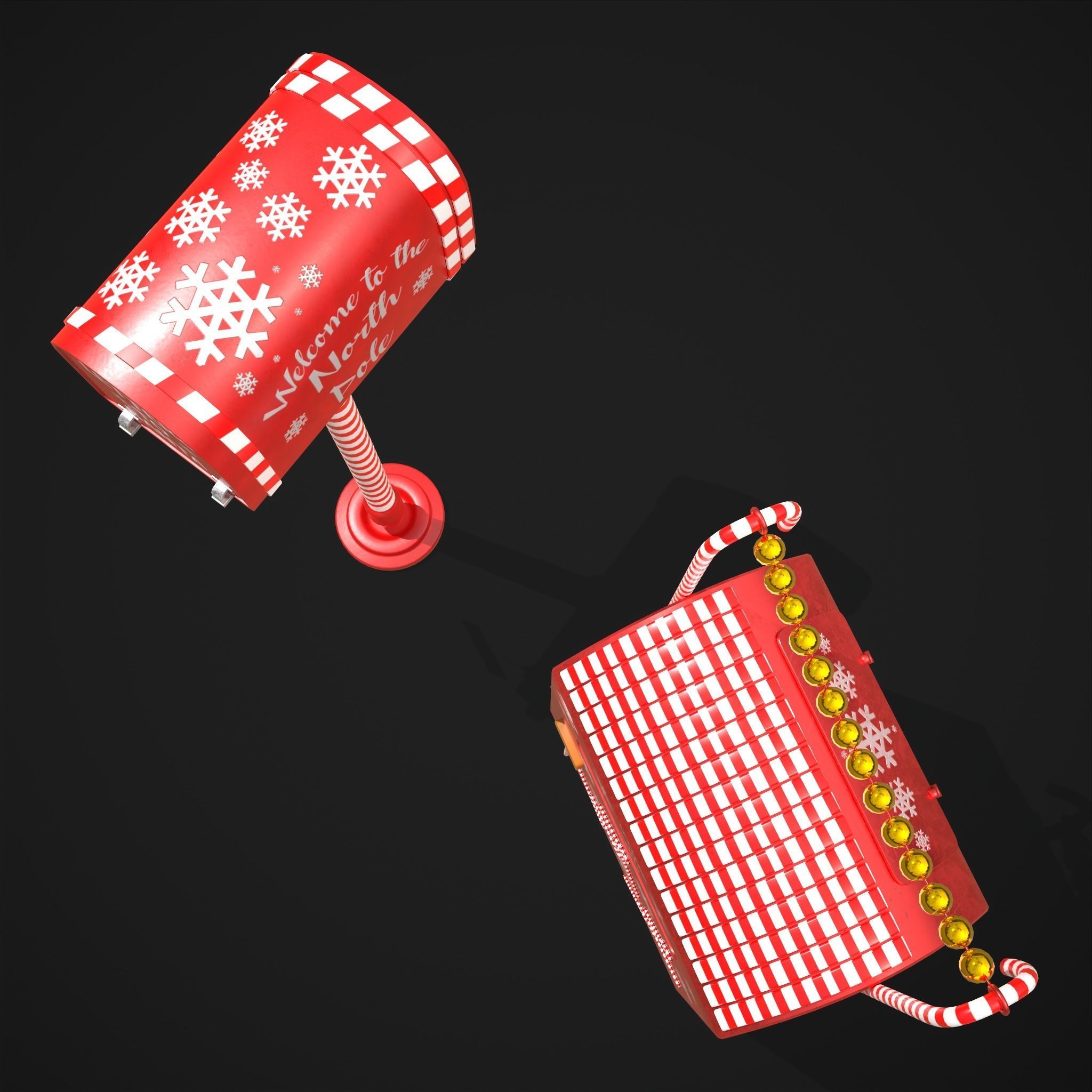 Christmas Santas Mail Boxes  3D Model Collection_13
