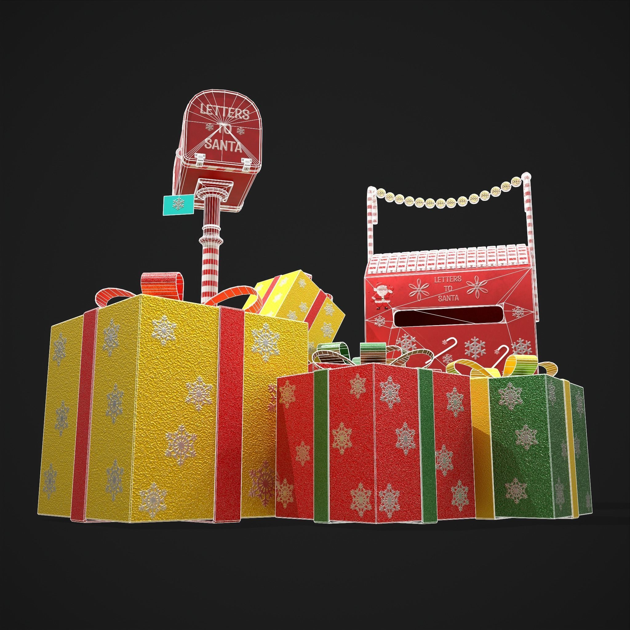 Christmas Mail Boxes and Gifts  3D Model Collection_23