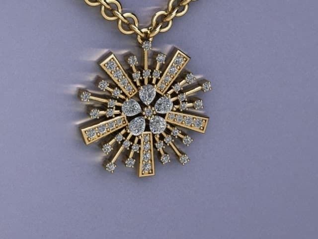 snow pendant jewelry 3D print model_3