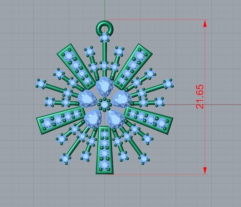 snow pendant jewelry 3D print model_8