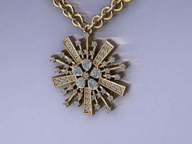 snow pendant jewelry 3D print model_2