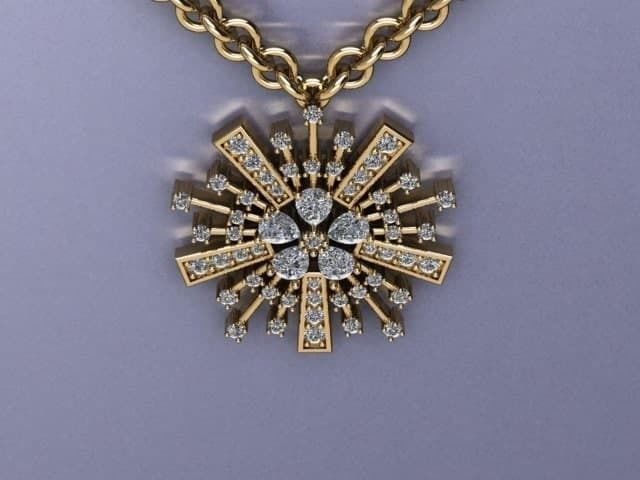 snow pendant jewelry 3D print model_1