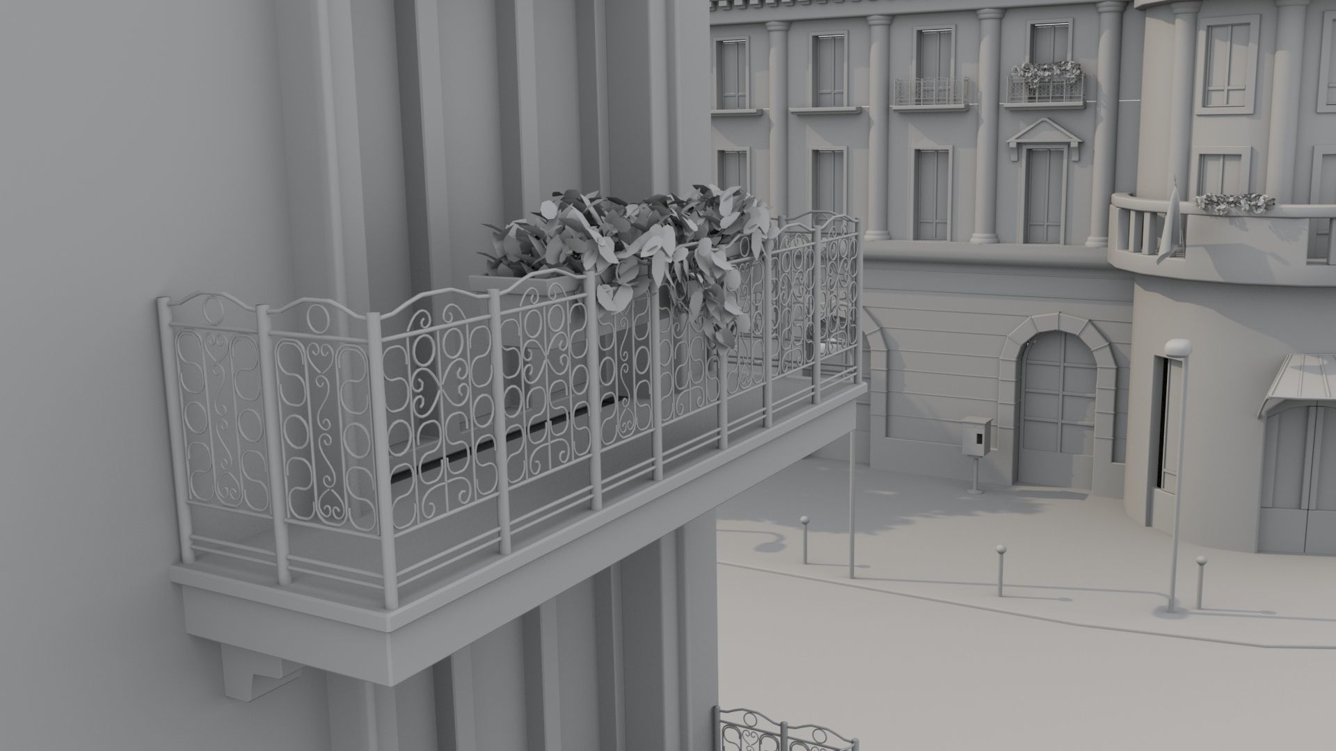 Paris Town Metro Station 3D model_5