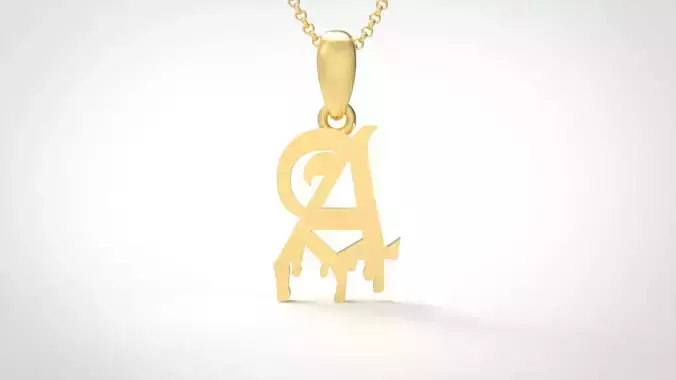 Model 681 A Old English Initial Blood Letter 3D print model