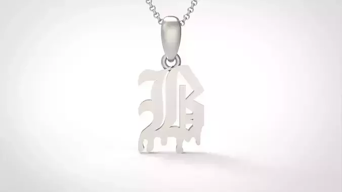 Model 682 B Old English Initial Blood Letter 3D print model