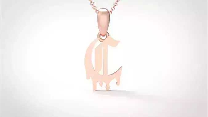 Model 683 C Old English Initial Blood Letter 3D print model