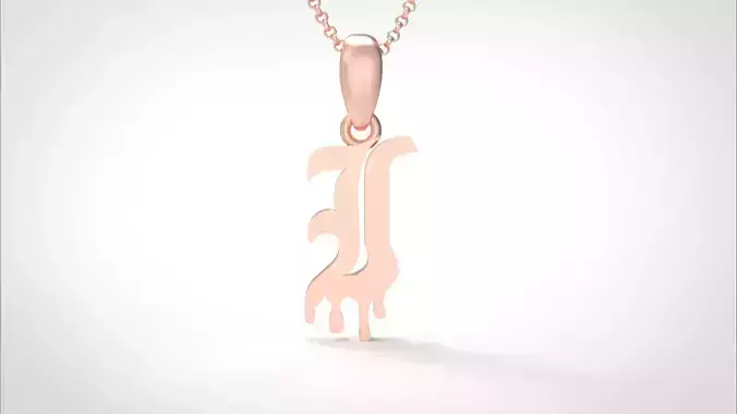 Model 689 I Old English Initial Blood Letter 3D print model