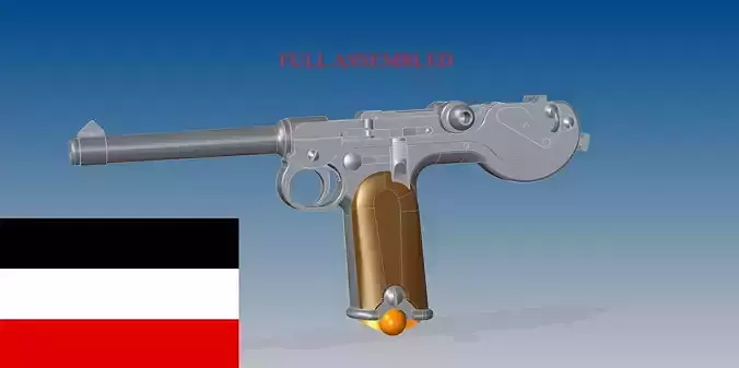 Borchardt C93 3D model