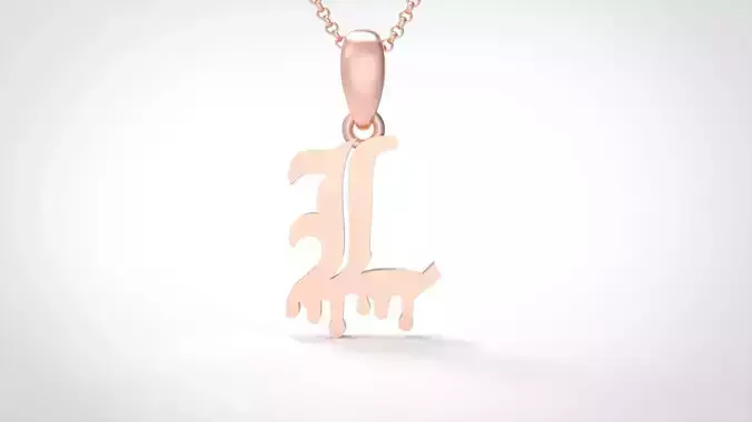 Model 692 L Old English Initial Blood Letter 3D print model