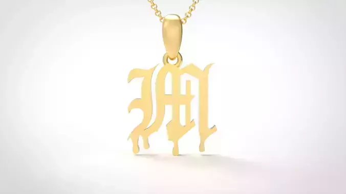 Model 693 M Old English Initial Blood Letter 3D print model