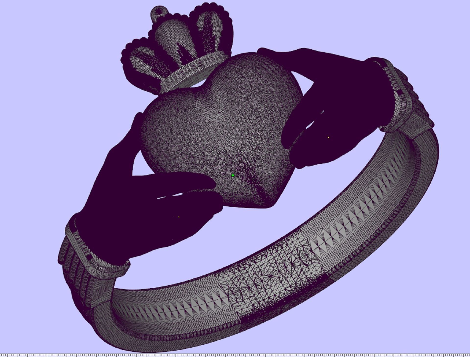 claddagh ring number four 3D print model_9