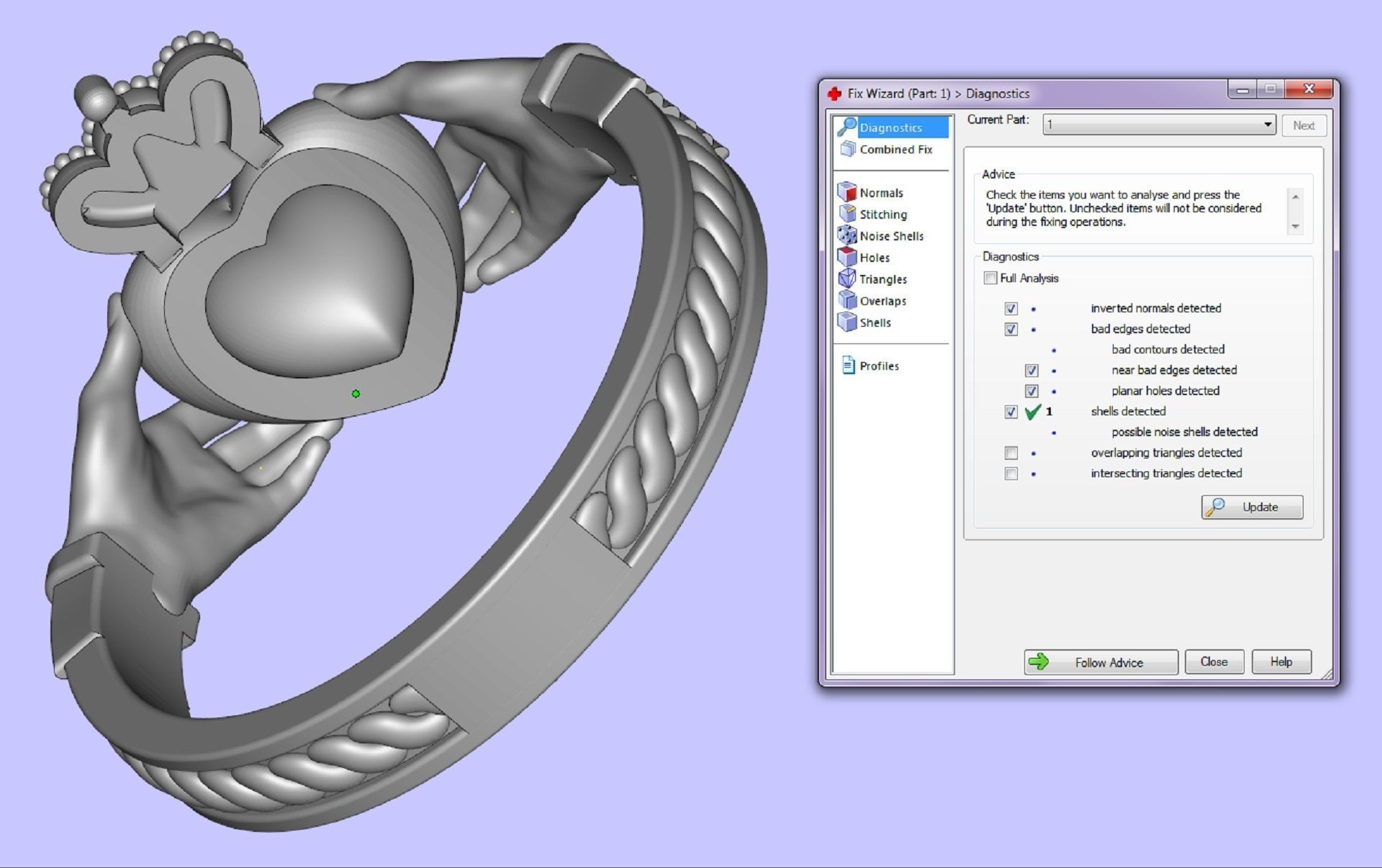 claddagh ring number four 3D print model_5