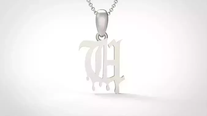 Model 700 U Old English Initial Blood Letter 3D print model