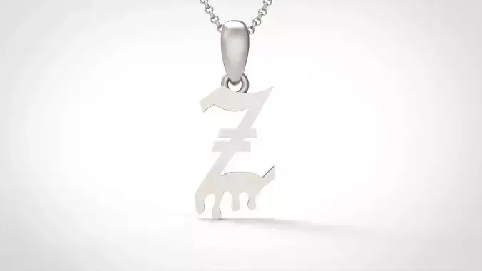 Model 703 Z Old English Initial Blood Letter