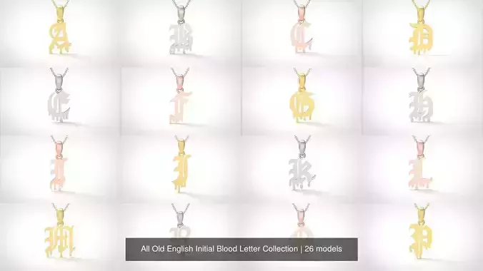 All Old English Initial Blood Letter Collection 