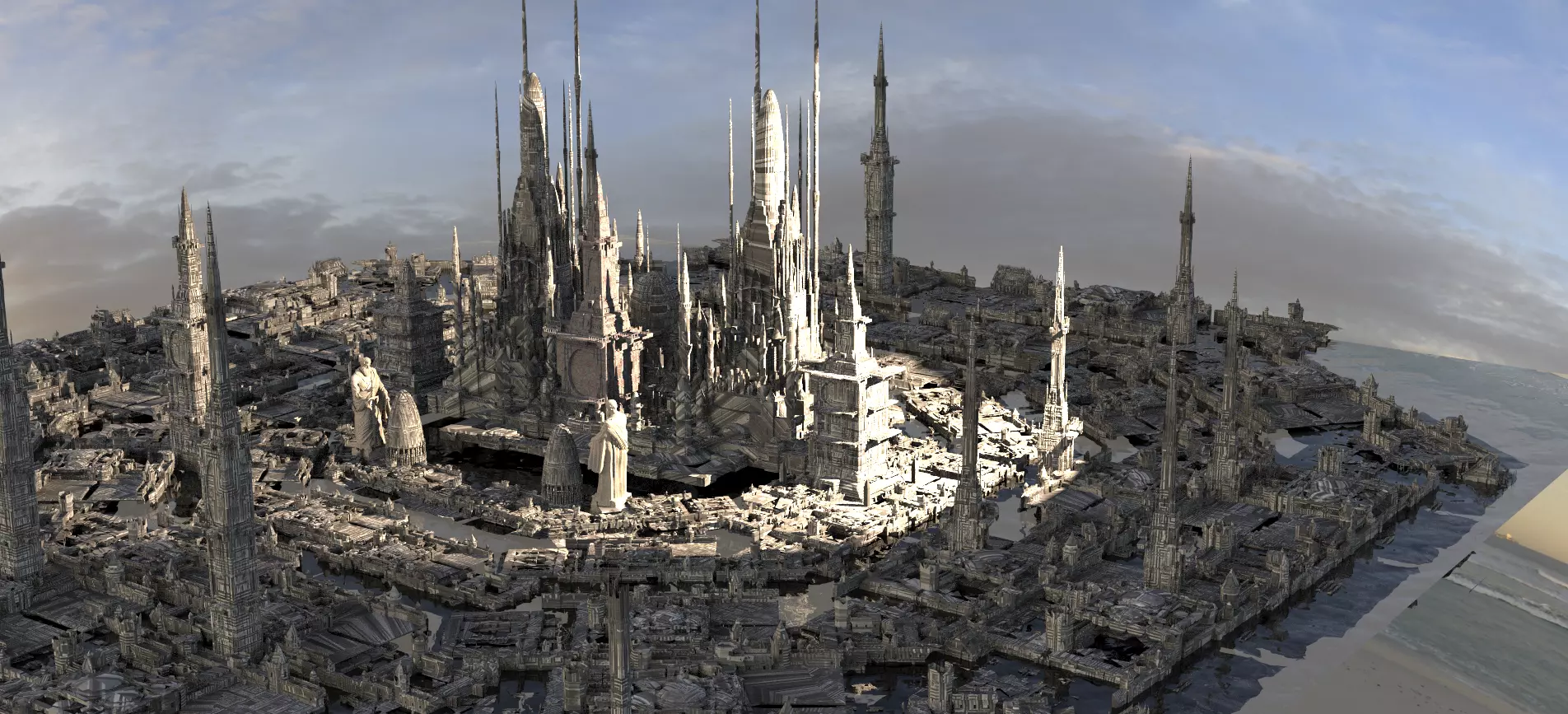 galactic capitol building towers kit bash 3D model_0
