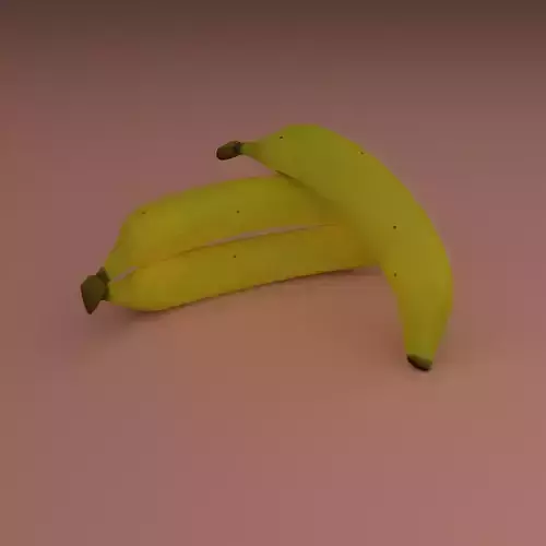 Banana Model Set three bananas Low-poly 3D model